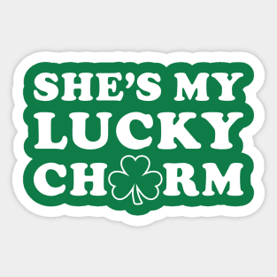 She's My Lucky Charm - Cute St. Patrick's Day Shamrock Sticker